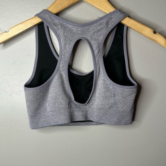 Aerie Real Me Lightly Lined Scoop Neck Sports Bra - Gray - Size Small - Picture 4 of 4